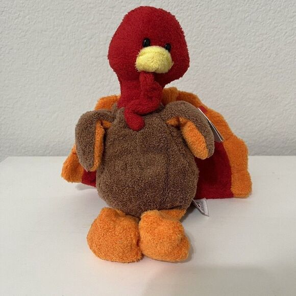 TY Pluffies Gobble the Turkey Plush Lovey 8” Beanie Stuffed Tylux 2007 - Picture 2 of 11